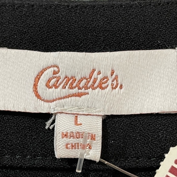 CANDIE’S Black Open Front Blazer/Topper w/Floral/Bird Embroidery-Size Large-NWT - Picture 10 of 11